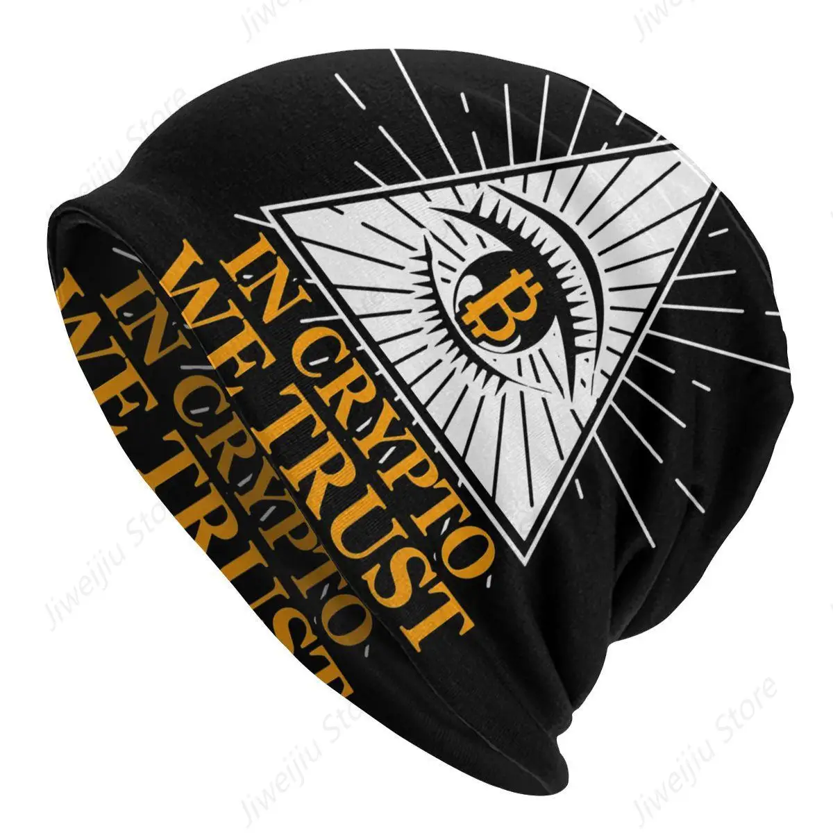 Bonnet Hats Bitcoin Miners Meme Men Women's Thin Skullies Beanies Hat In Crypto We Trust Eyes Autumn Spring Cap Hip Hop Caps