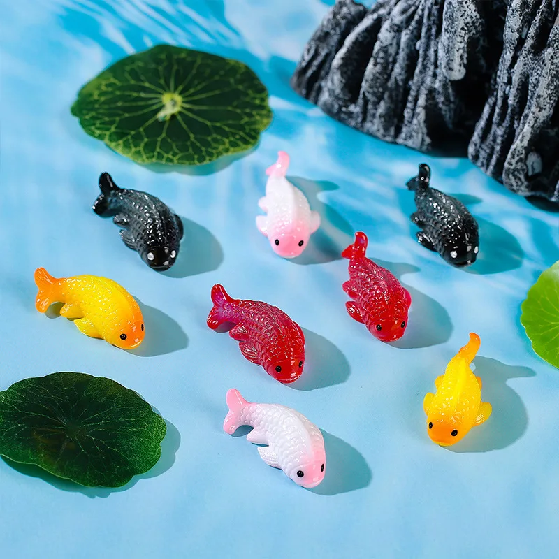 

16 Pcs Landscape Decoration Resin Figurines Aquarium naments Floating Fish Dollhouse Accessories Shrimp Tank