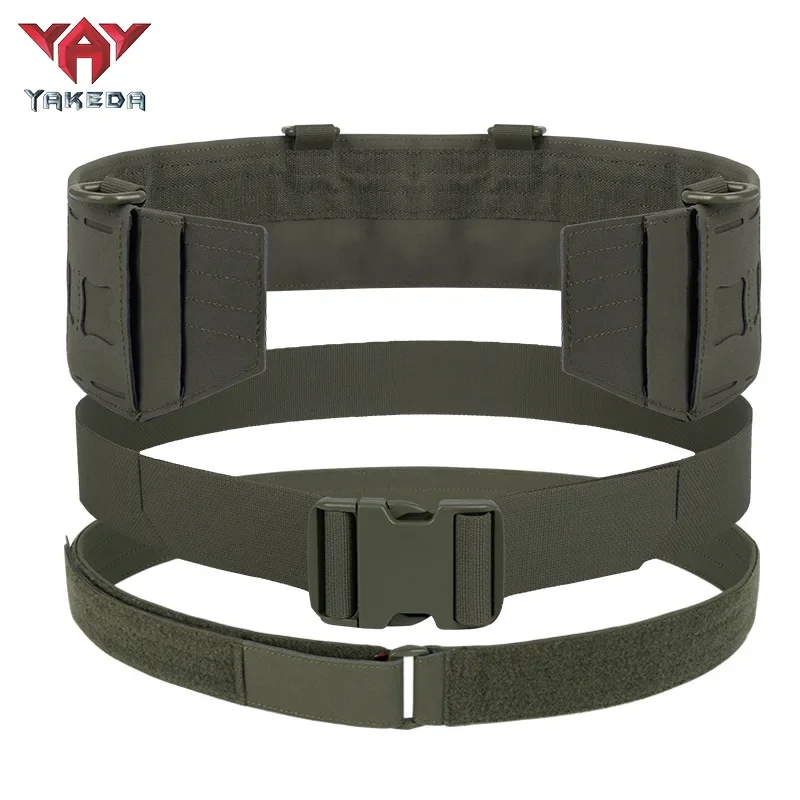 

YAKEDA 3 in1 Quick Release Tactical Belt Set PALS Laser Cut Molle Duty Security Traffic air gun Belt