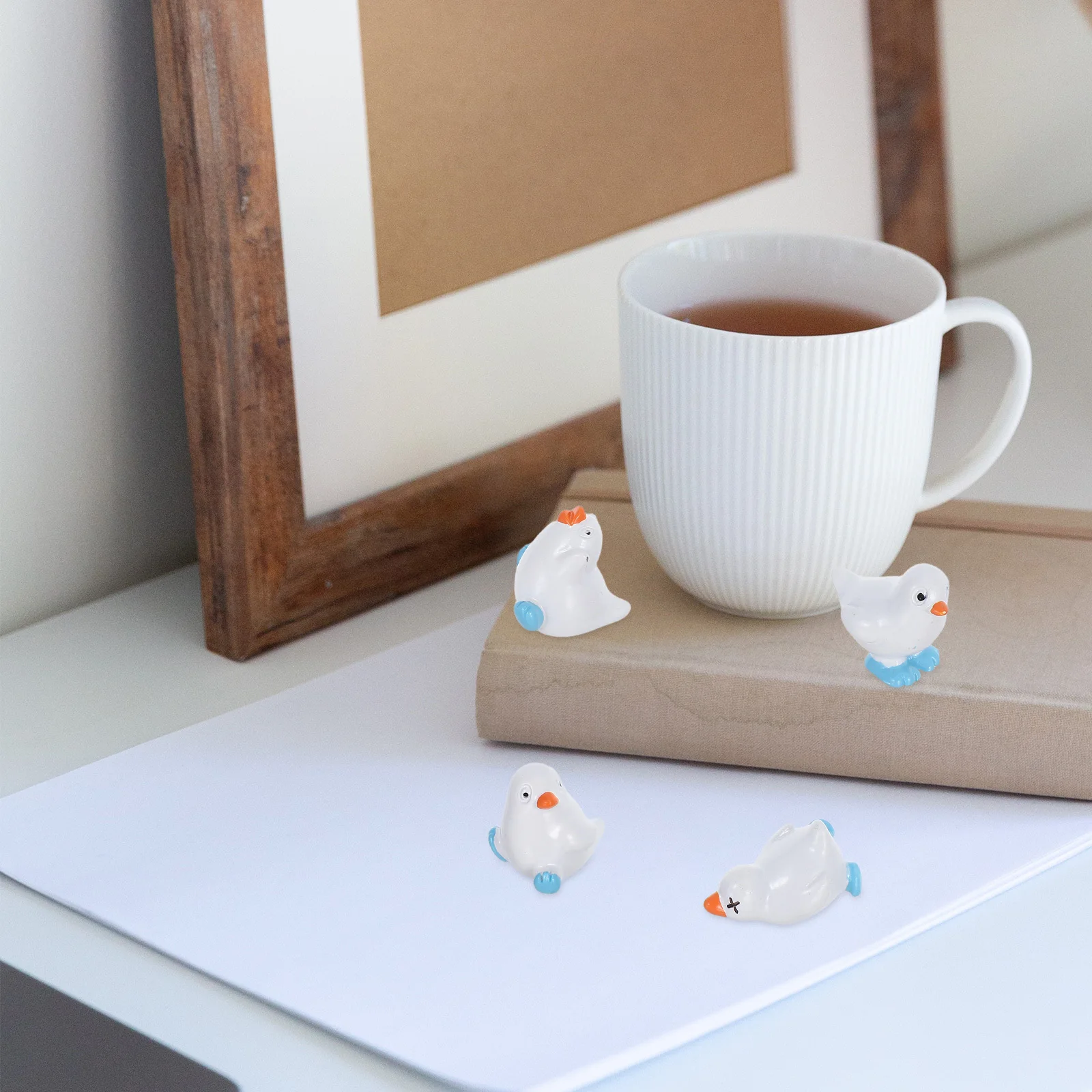 12Pcs Micro Landscape Ornaments Cute Resin Birds Mini Animal Sculptures for Desk Home Office Decor Garden Accessories