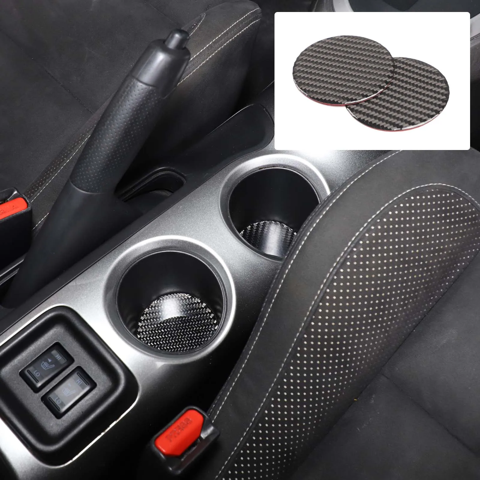 

For 2011-2019 Nissan Juke/Infiniti ESQ Automotive Center Console Water Cup Groove Decorative Pad Carbon Fiber Car Accessories