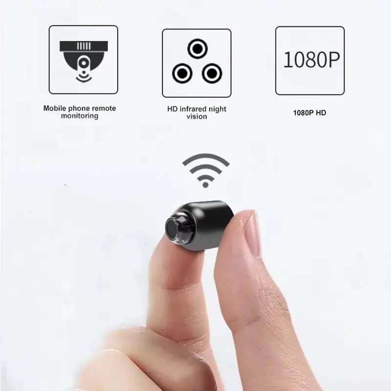 Mini caméra Wi-Fi 1080p HD, intérieur, moniteur pour bébé, vision nocturne, poignées de mouvement, caméscope ECT, cadeau d'Halloween