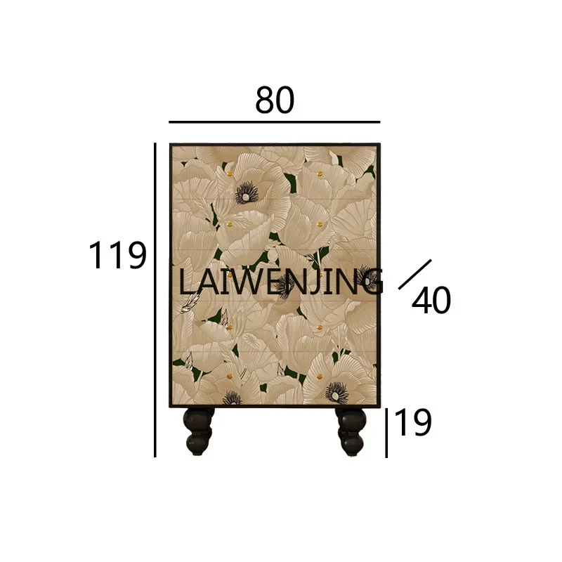 MJY Furong map entrance solid wood chest cabinet against the wall free installation locker