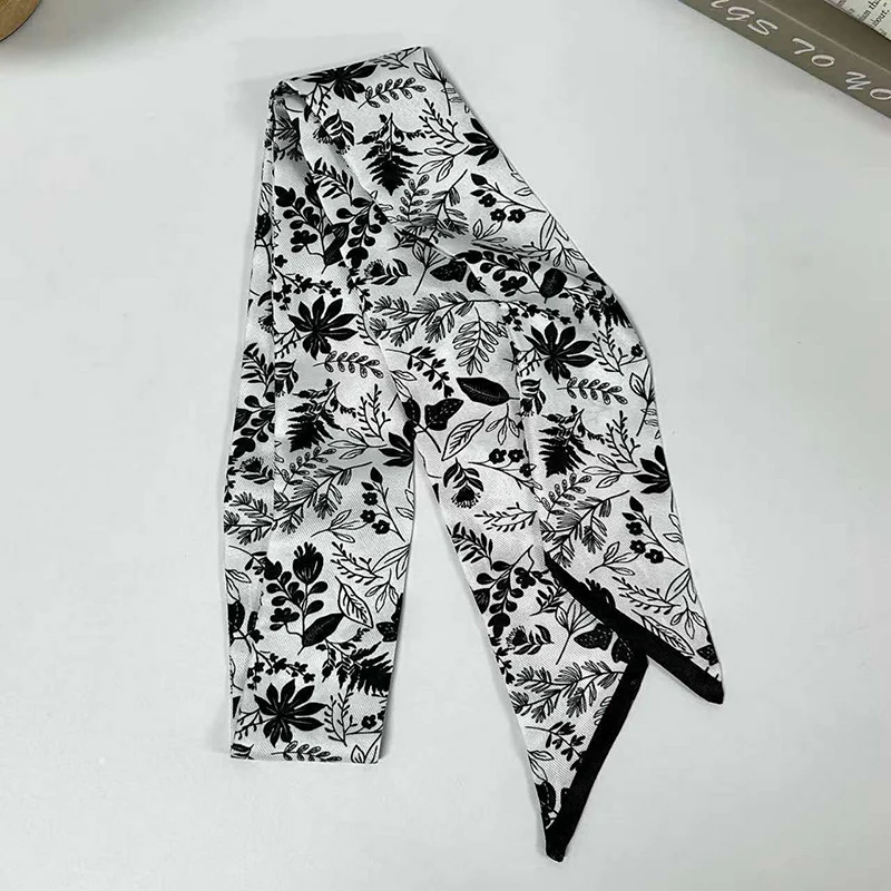 2025 New Arrival Luxury Women Summer Hair Skinny Silk Scarf Paisley Printing Lady Bag Tie Ribbon Foulard Kerchief Headband - view 6