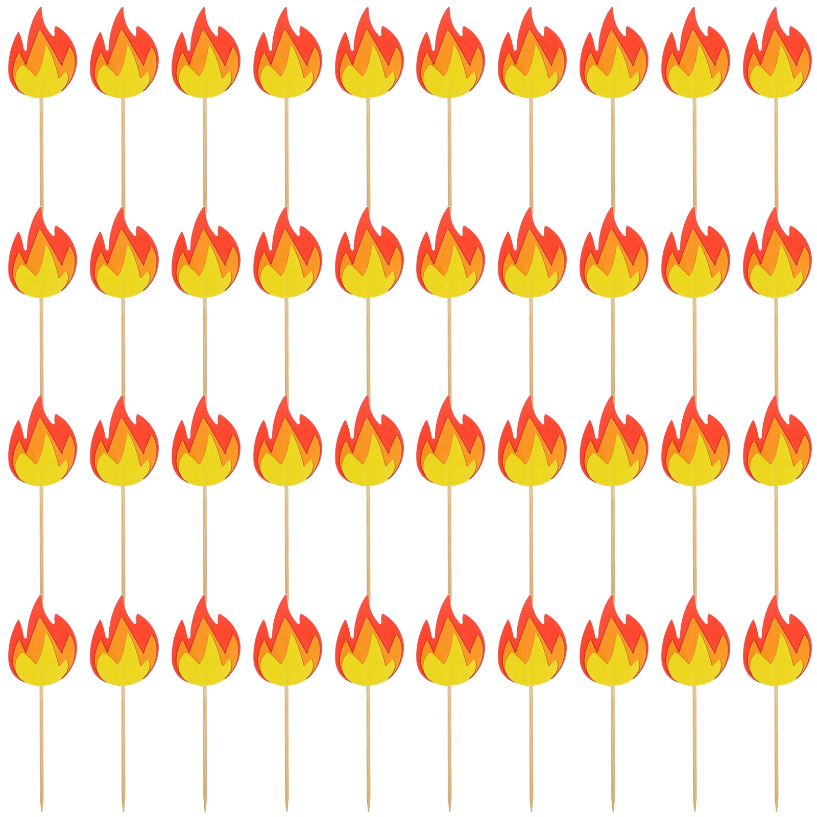 

50pcs Firefighter Theme Cake Picks Straight Paper Card Flame Decorations Birthday Party Cupcake Toppers Cake Decorating