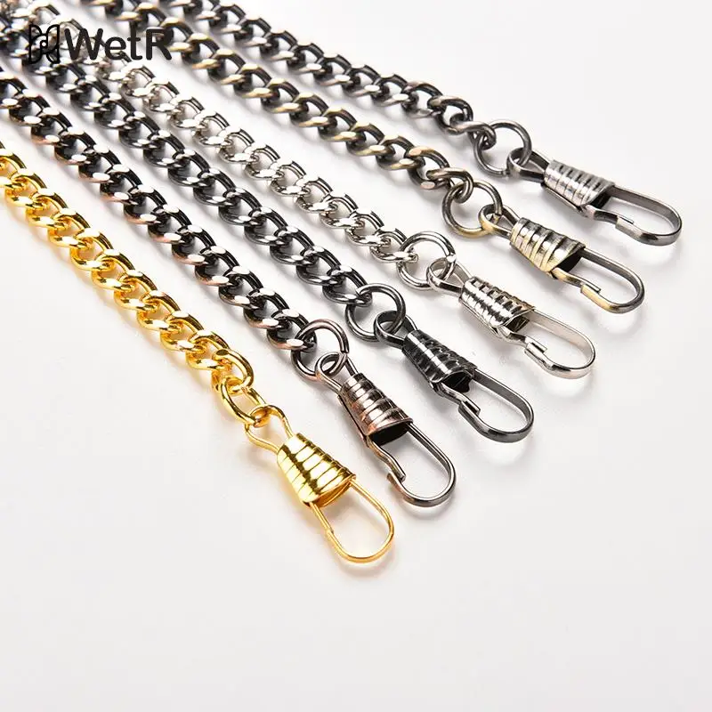 Vintage Bronze Alloy Pocket Watch Chain Black Gold For Antique Quartz Women Men Watch Chain