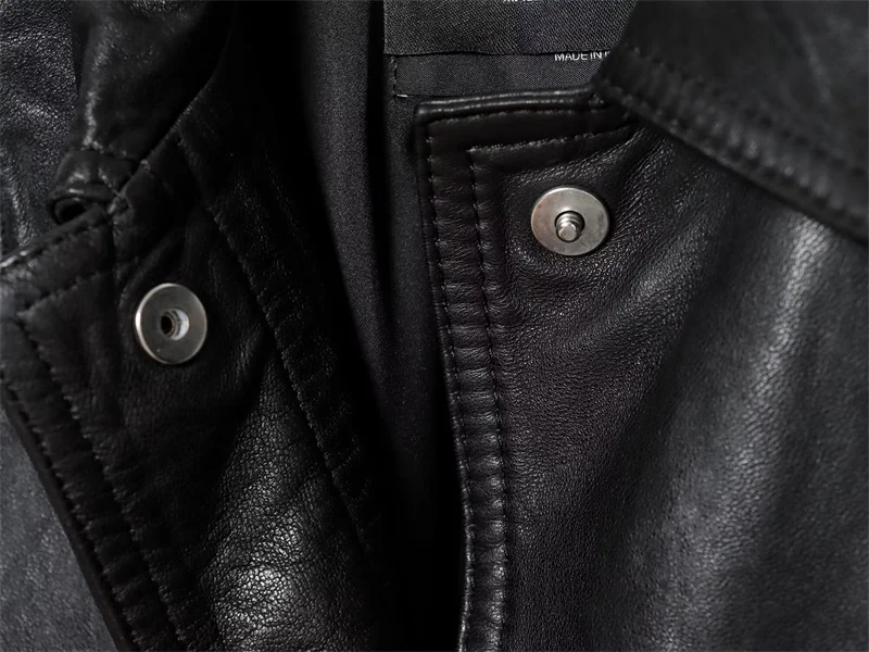 Veste femme 2025 hiver nouveau noir à manches longues Faux cuir à lacets décor court Style motard veste à la mode et polyvalente