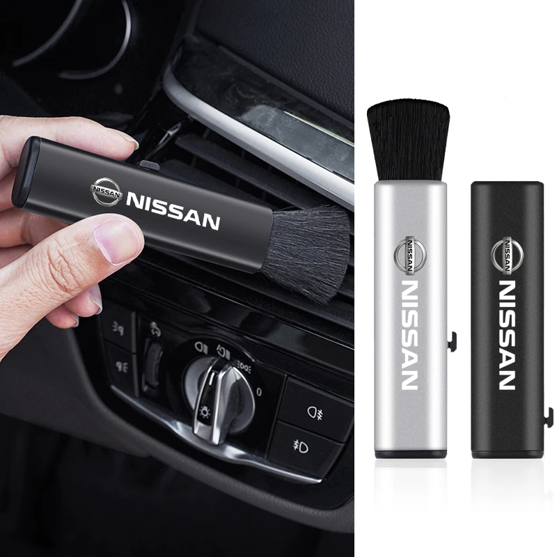 Car Logo Adjustable Air Outlet Cleaning Soft Brush For Nissan Nismo X-trail Almera Qashqai Tiida Patrol Y62 Teana J32 Skyline