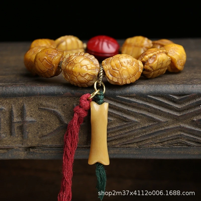 

Натуральный резной браслет с надписью "Богатство до конца света", буддийские бусины в тибетском стиле, однорядный браслет из верблюжьей кости.