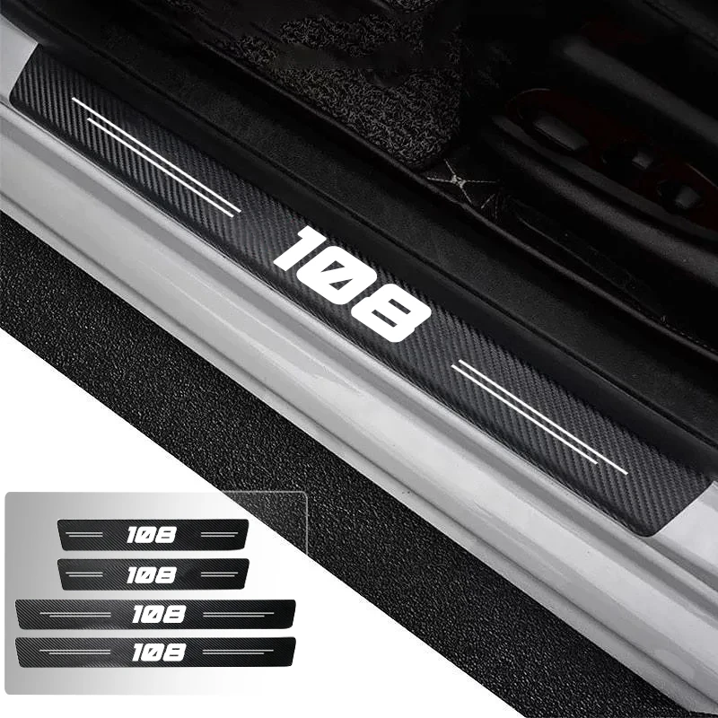 

Car Door Sill Carbon Fiber Sticker Threshold Side Anti Scratch Waterproof For Peugeot 108 Trunk Bumper Scratch Guards Decals