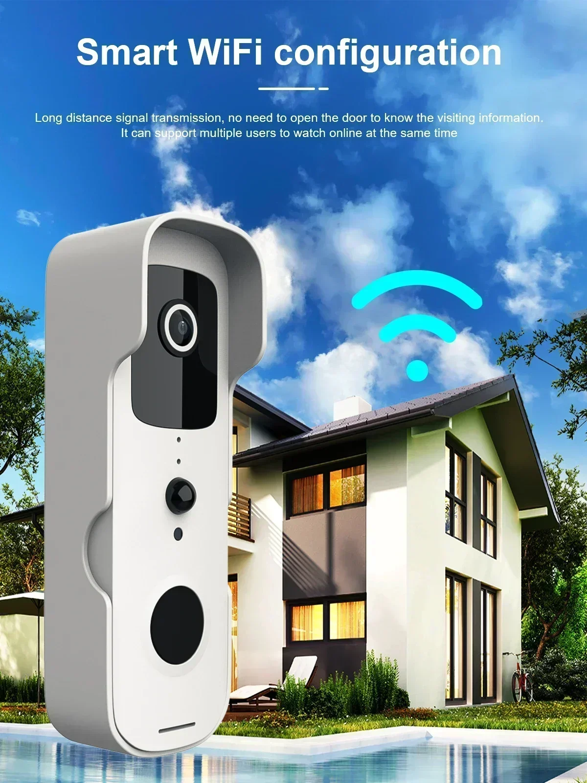 Sb6695be03e0e4af591e20420ff09a8aaR Smart Video Doorbell Waterproof Night Vision Door Viewer 1080P FHD Camera Digital Visual Intercom WIFI 2.4G Tuya Door Bell