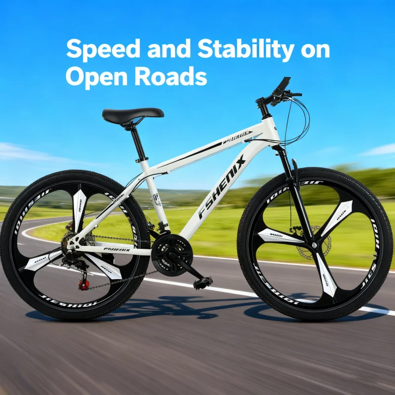 

Snow White Integrated Wheel Mountain Bikes for Adults 24' 26' Men's Women's 21-Speed Shock Absorption Cross-Country Road Bike