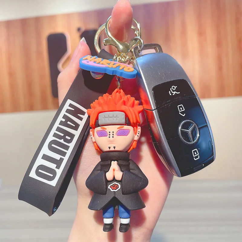 11cm Cartoon Anime Naruto Action Figures Keychains Sasuke Kakashi Key Pendant Cartoon Bag Pendant Doll Keychain Boy Gift