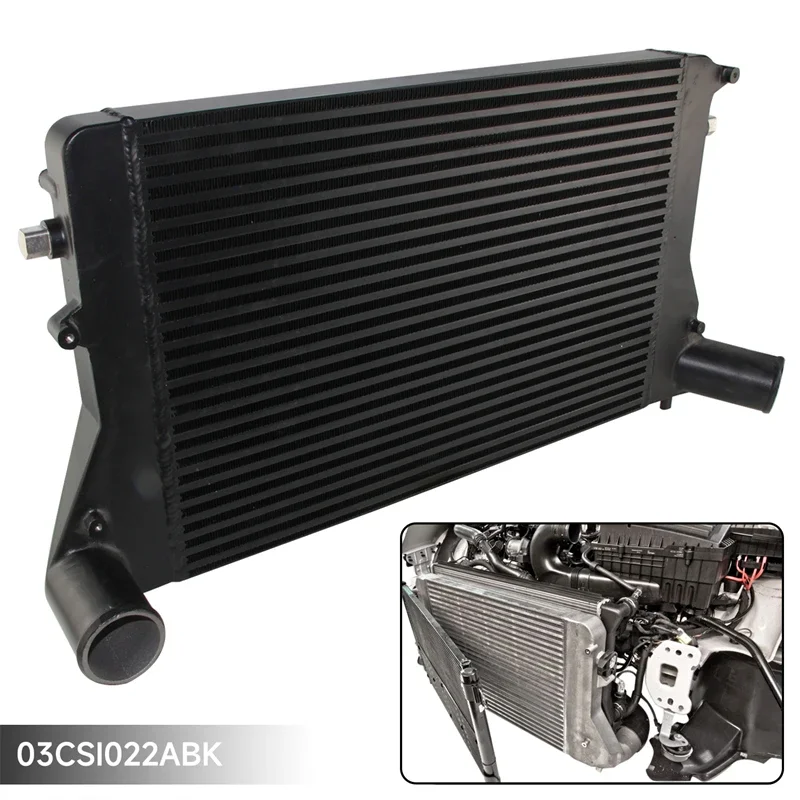

Intercooler Front Mount Aluminum For VW Golf GTI 06-10 2.0T Turbo MK5 (Version2) Silver/Black