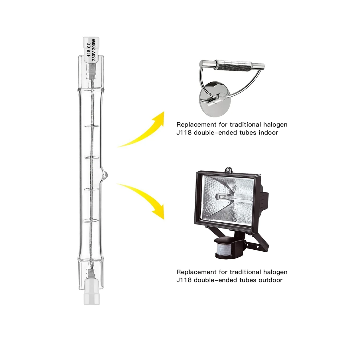 Lampadina alogena R7S 118mm 200W 230V asta alogena R7S lampadina alogena R7S lampada alogena dimmerabile 6Pack