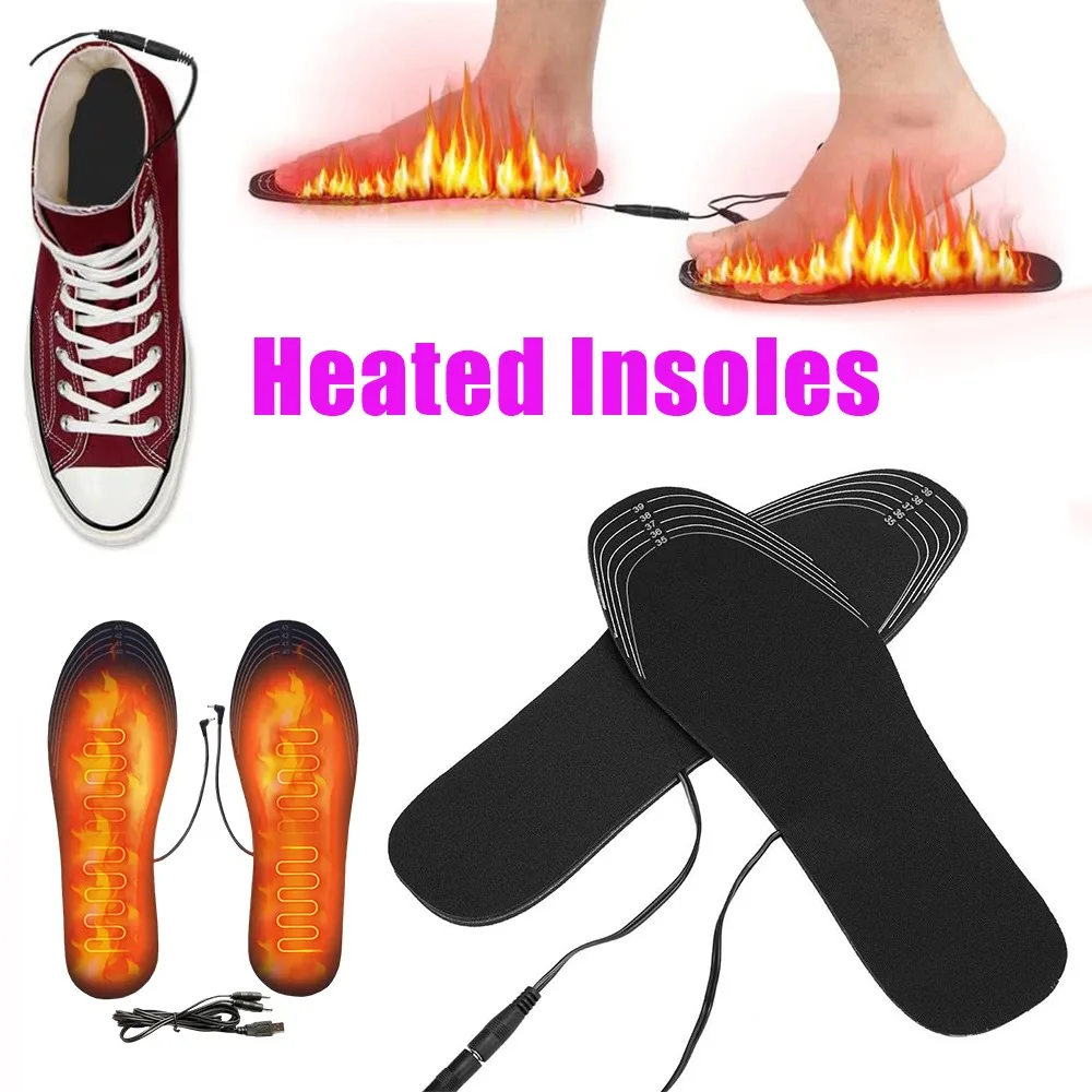 

Зимние стельки с USB-подогревом, перезаряжаемая батарея, электрические вставки для ботинок, мужчин и женщин, уличные лыжные походы, работа