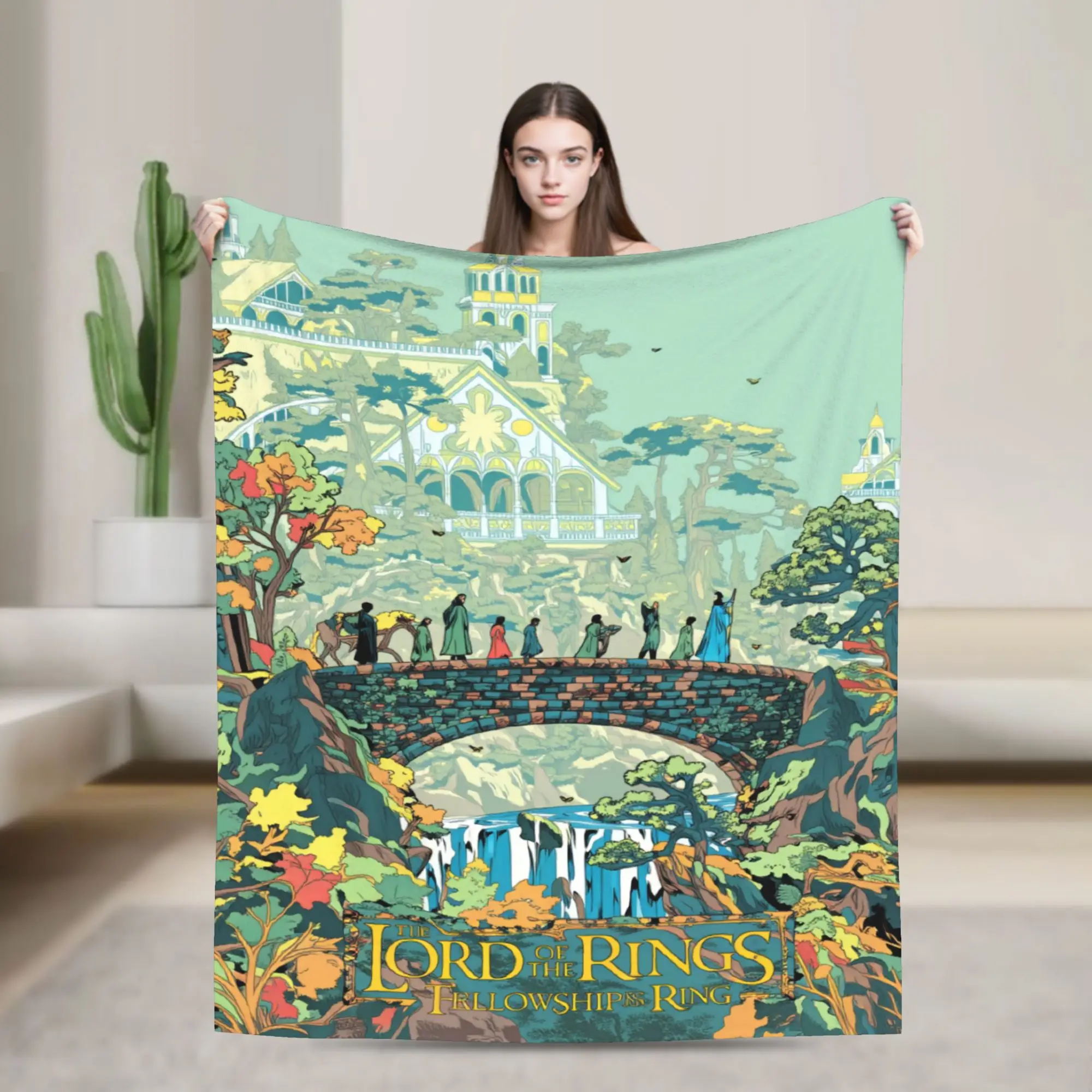 L-Lords Of The R-Rings Flannel Blanket Winter  Warm Soft Bedding Throws for Girls Boys Outdoor Fashion Bedspread Sofa Bed Cover