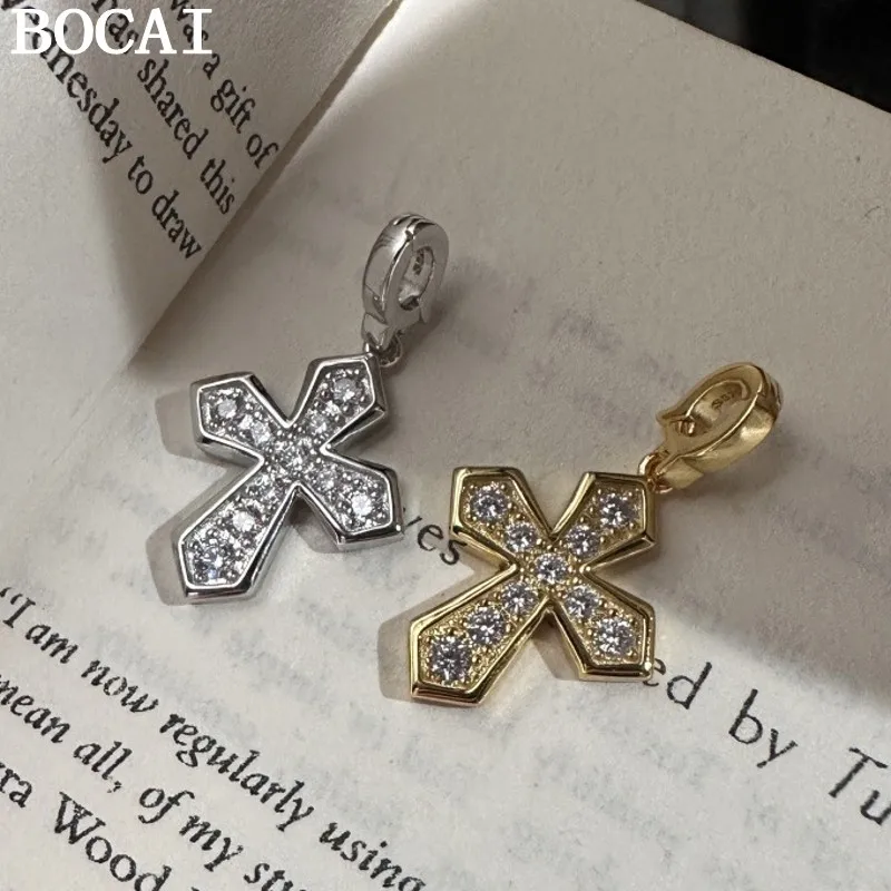 

Новый кулон-крестик BOCAI из чистого серебра S925 с роскошной инкрустацией цирконами