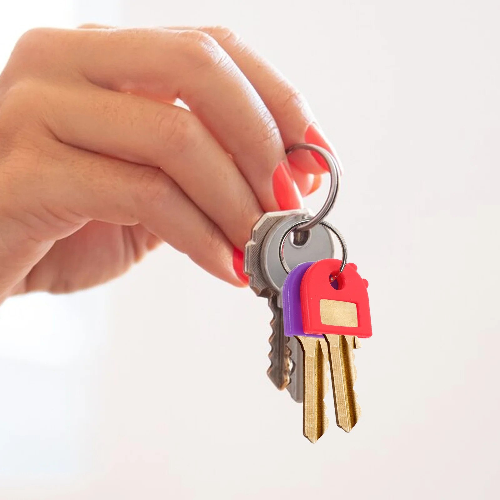 

16Pcs Multi-Color Silicone Key Caps Sturdy Protection Comfortable Hold Elastic Office Keys Door Key Cover Cap