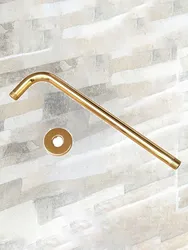 Gold Color Brass Shower Head Extension Pipe - 12
