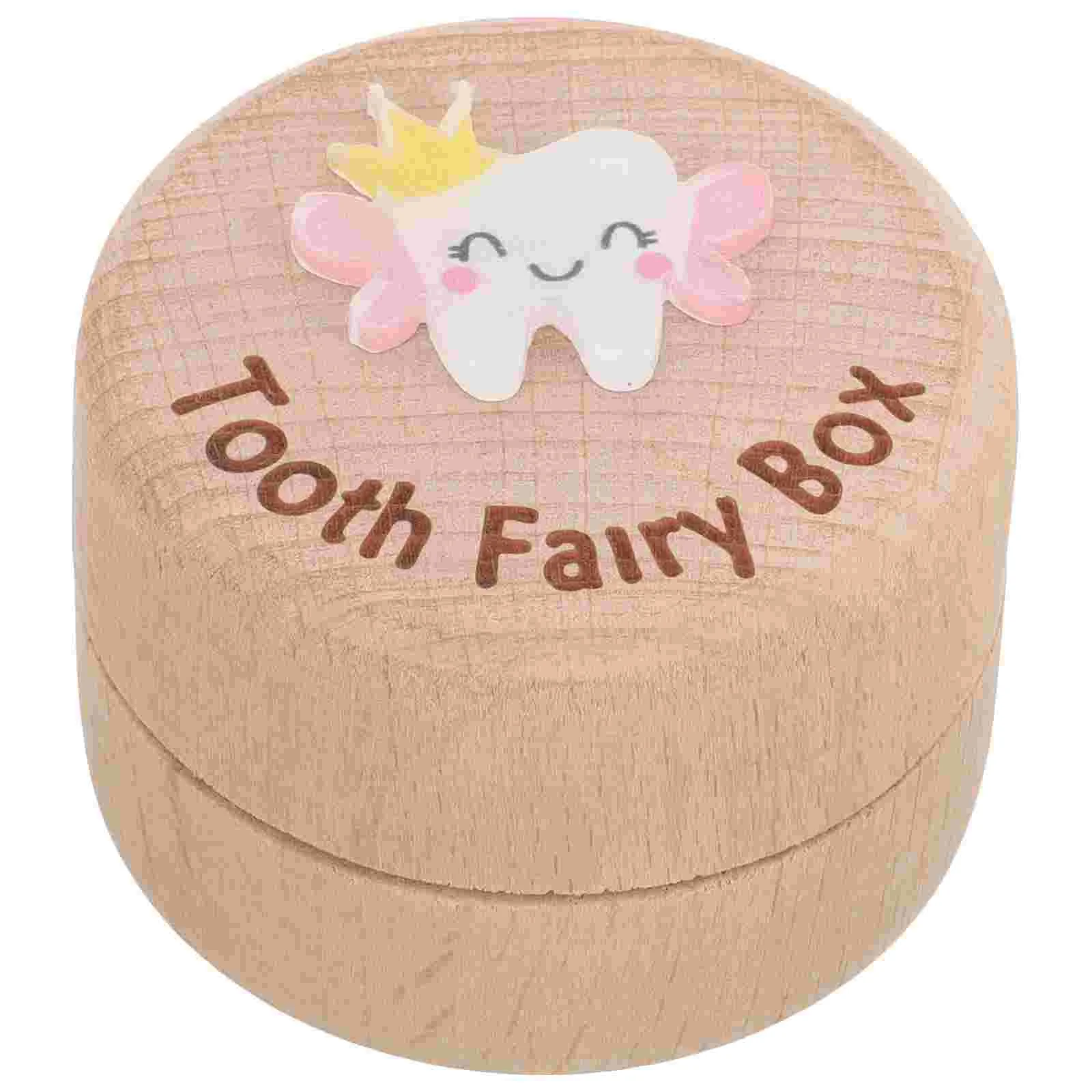 

Teeth Organizer Children Tooth Container Kids Storage Holder Baby Souvenir Box Keepsake Case Wooden First