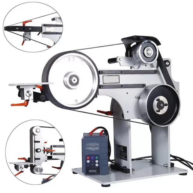 220V Variable Speed Dual Belt Grinder and Sander - All-in-One Knife Sharpening and Polishing Machine