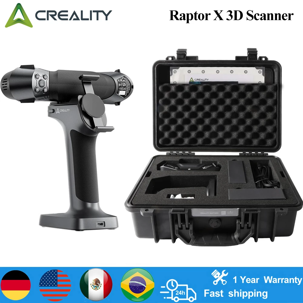 Creality Raptor X 3D Scanner 34+7 Blue Laser NIR Light 0.02 Mm Accuracy 60fps Scanning Speed Wi-Fi 6 Wireless Scan Build Model