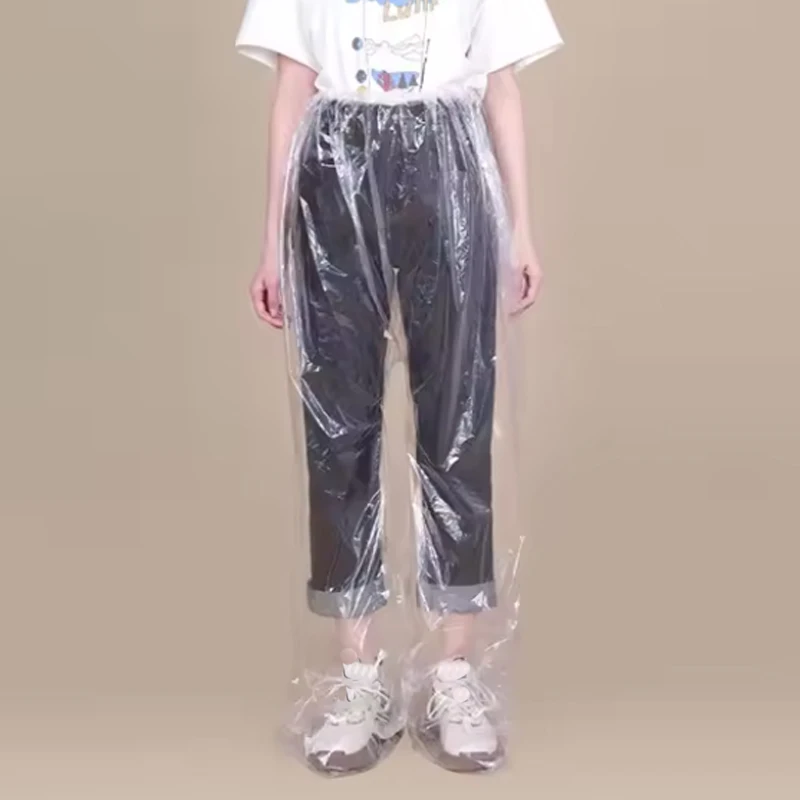 5/10 قطعة معطف واق من المطر القابل للتصرف السراويل الكبار سميكة الساق التفاف مقاوم للماء المطر السراويل الأنشطة في الهواء الطلق الأسماك الدراجات معطف واق من المطر