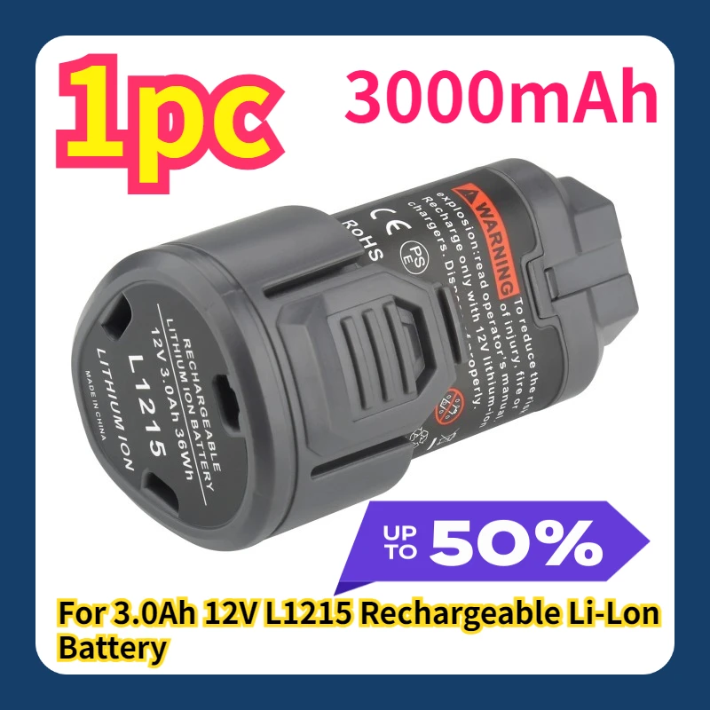 For 3.0Ah 12V L1215 Rechargeable Li-Lon Battery