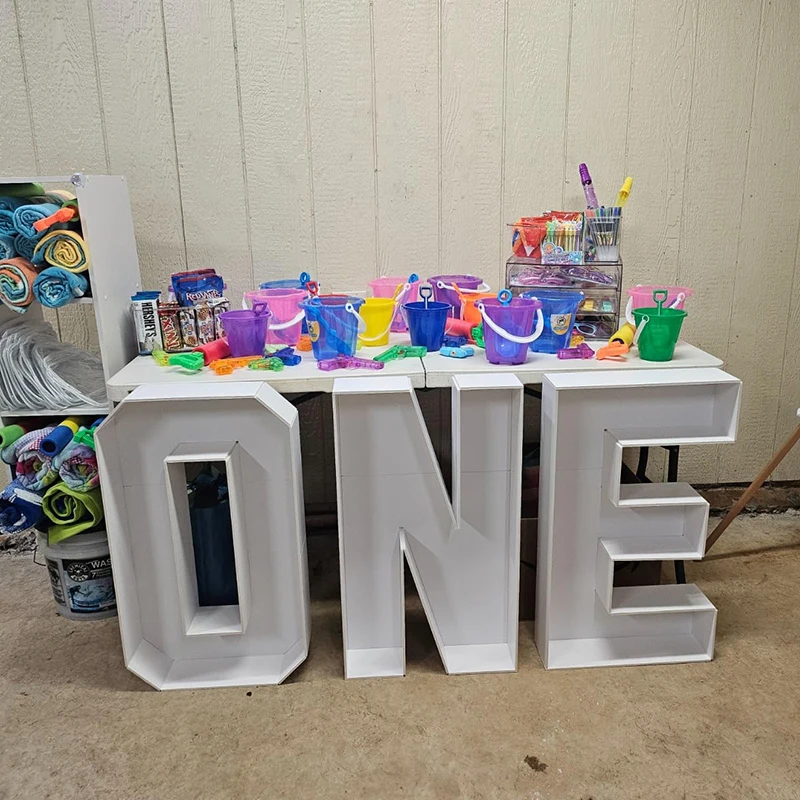 1set 70CM white Giant Letter Frame ONE BABY Birthday Wedding Baby shower Party Decoration DIY Name Balloon Filling Box