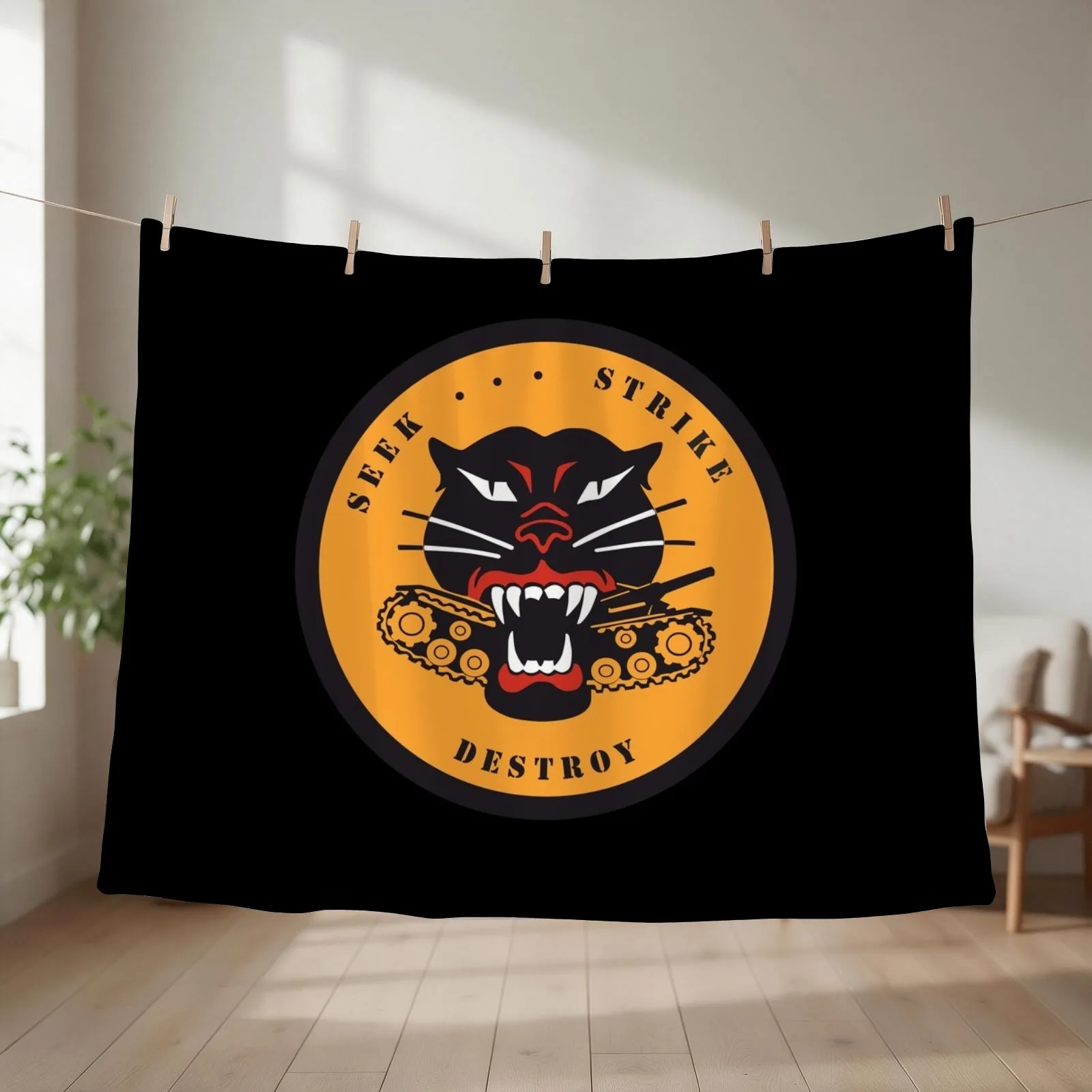 Seek Strike Destroy Throw Blanket Moving Bed linens valentine gift ideas Stuffeds Blankets