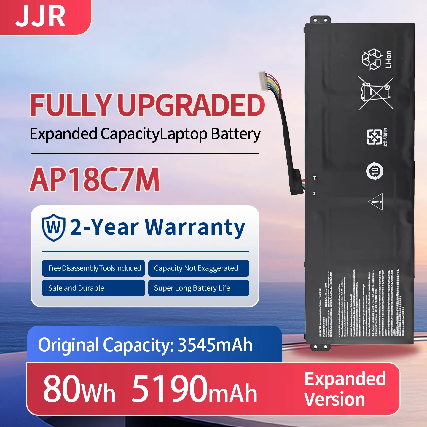 AP18C7M Higher Capacity 5190mAh/80Wh 15.4V Replacement Laptop Battery for ACER Swift5 SF514-55T/55TA/55GT