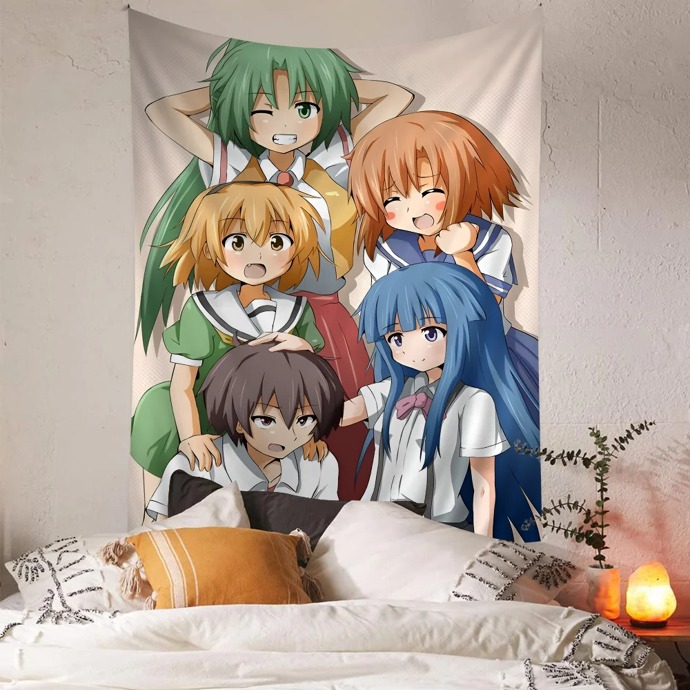 Higurashi When They Cry Chart Tapestry Art Science Fiction Room Home Decor Cheap Hippie Wall Hanging
