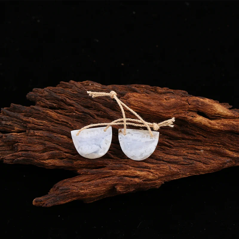 B&F Blue Lace Agate  Earring Beads for Jewelry Making, Handmade Natural stones beads, Stones for jewelry Making Supplies