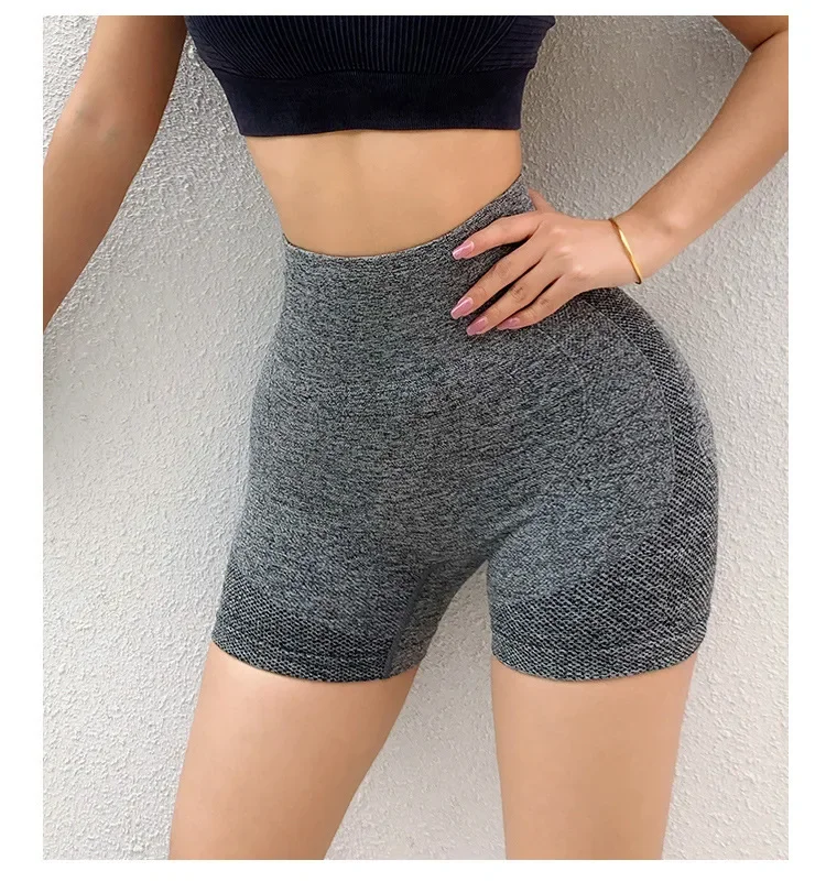 Women Yoga Shorts Sports High Waist Tummy Tuck Breathable Stretch Peach Hip Lift Tights Anti-go Light Speed Dry Fitness Pants