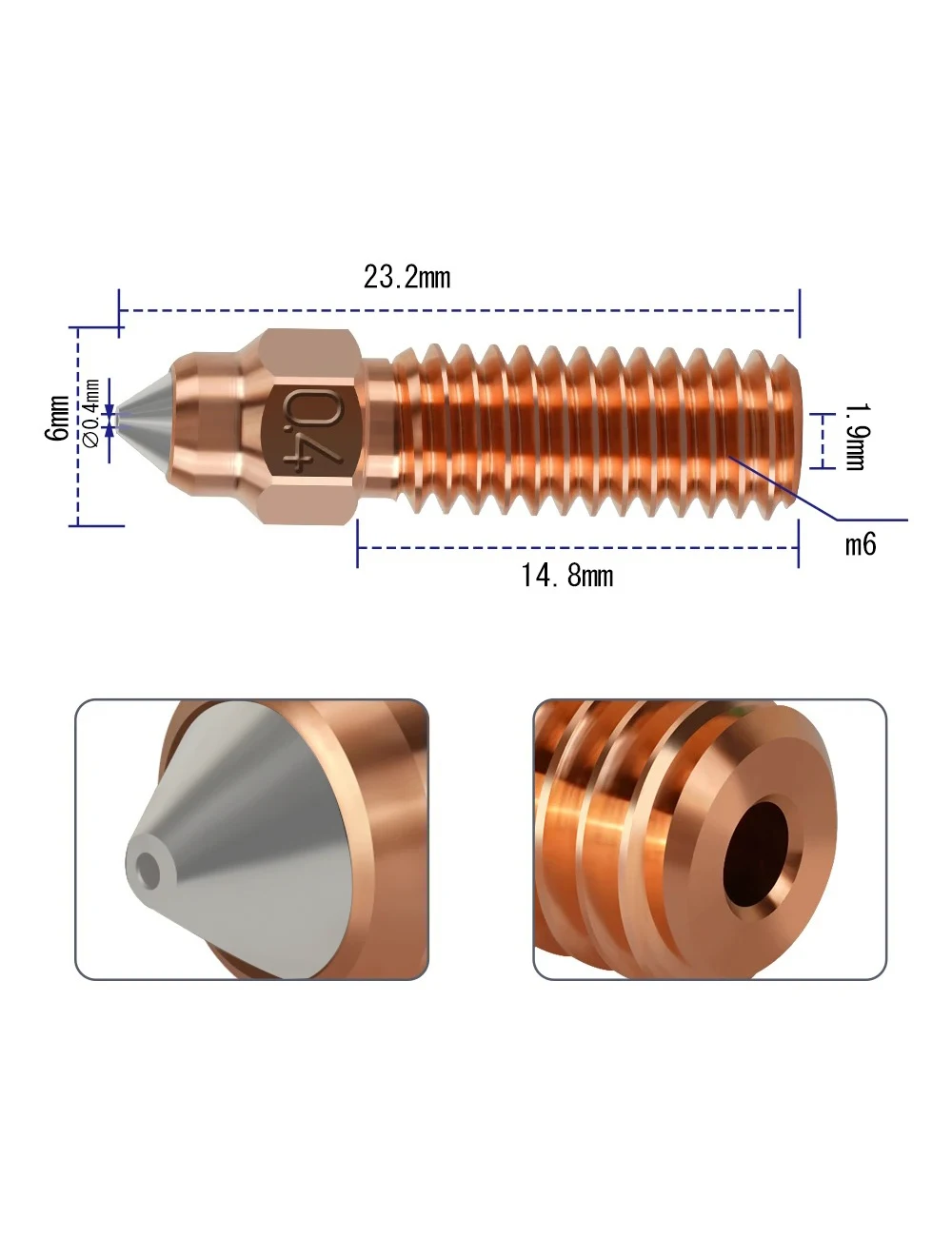 2pcs Nozzle for Ender 3 V3 KE Creality  K1 Max 3D Printer Parts Bi-metal Copper Hardened Steel Bimetal Nozzles for K1