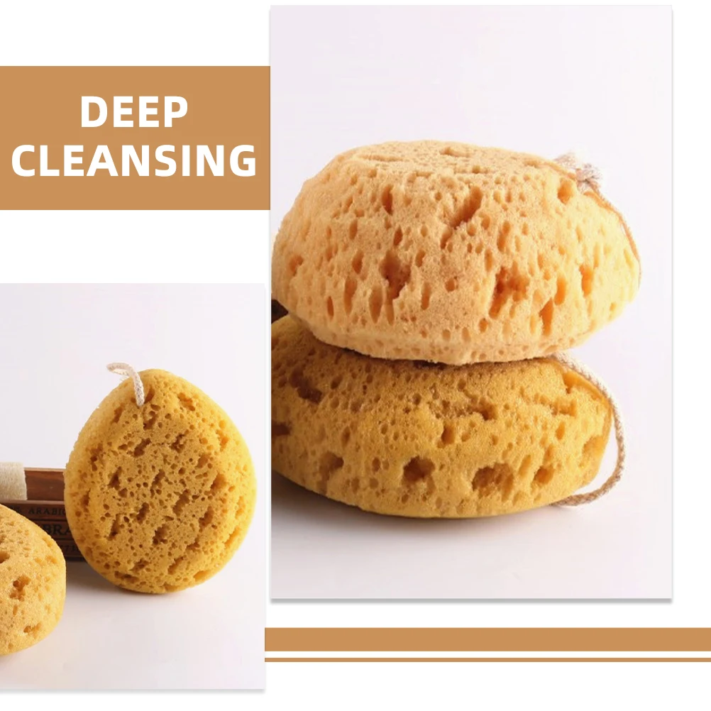 

2Pcs Bath Exfoliating Sponge Honeycomb Ball Gentle Skin Scrubber Deep Clean Shower Accessory Body Wash Gift Set