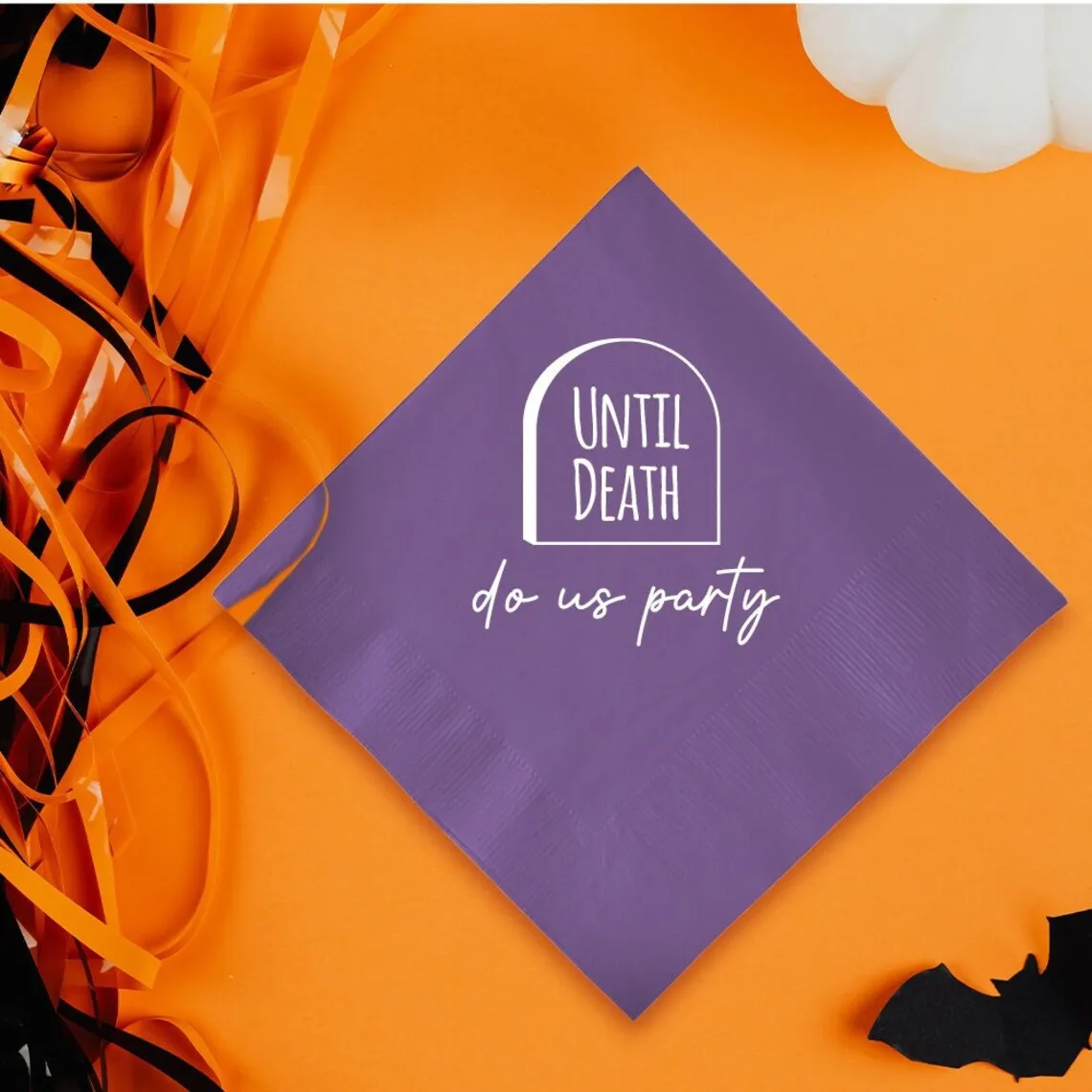 

50PCS Custom Paper Napkin Favors, Halloween Wedding Theme Napkins, Halloween Cocktail Napkin, Beverage Napkins for Wedding, Hall