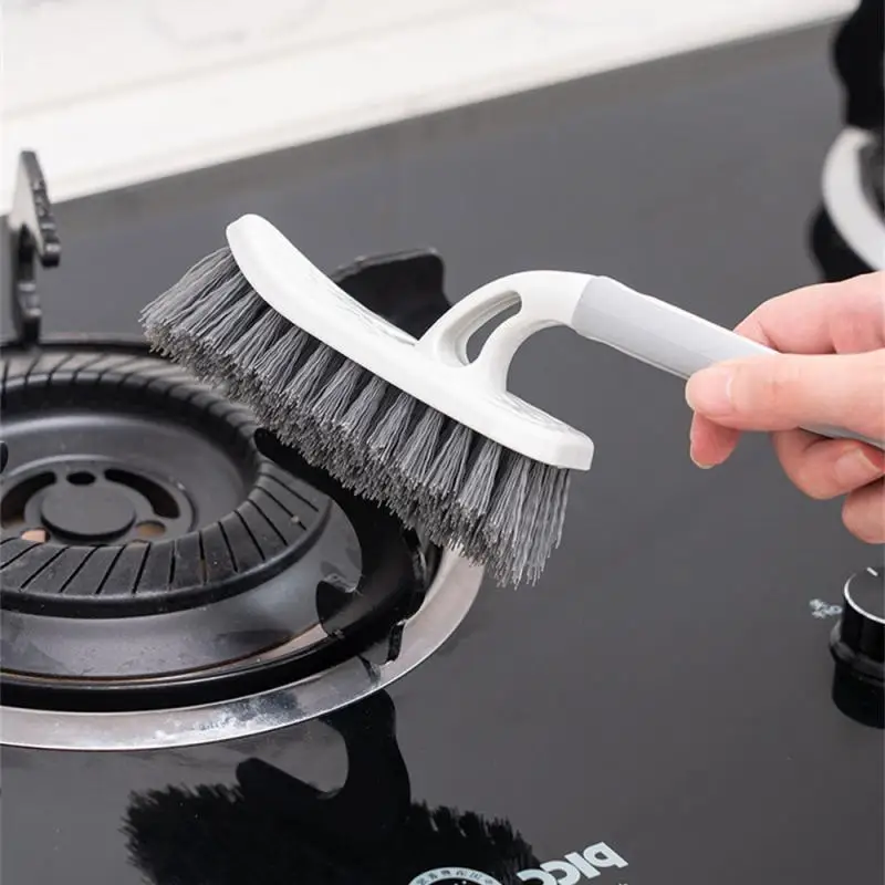 2 IN 1 Bathroom Cleaning Brush With Clip Multifunction Window Gap Scraping Brush Floor Seam Brush Household Corner Cleaning Tool