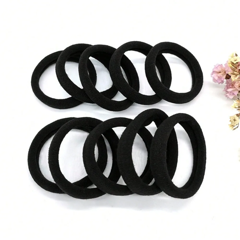 

High Elastic Hair Ties Set - Seamless Ponytail Bands for Women, Black & Colorful, 50-100pcs