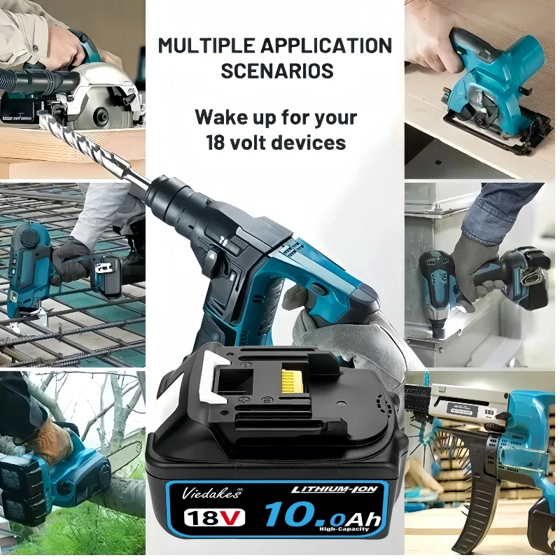 100% for makita 18V Battery, 18v 10.0Ah for makita tool battery for makita drill DDF487 DTW700 DGA405 DTD173 DJV182 HR140Z 🔥