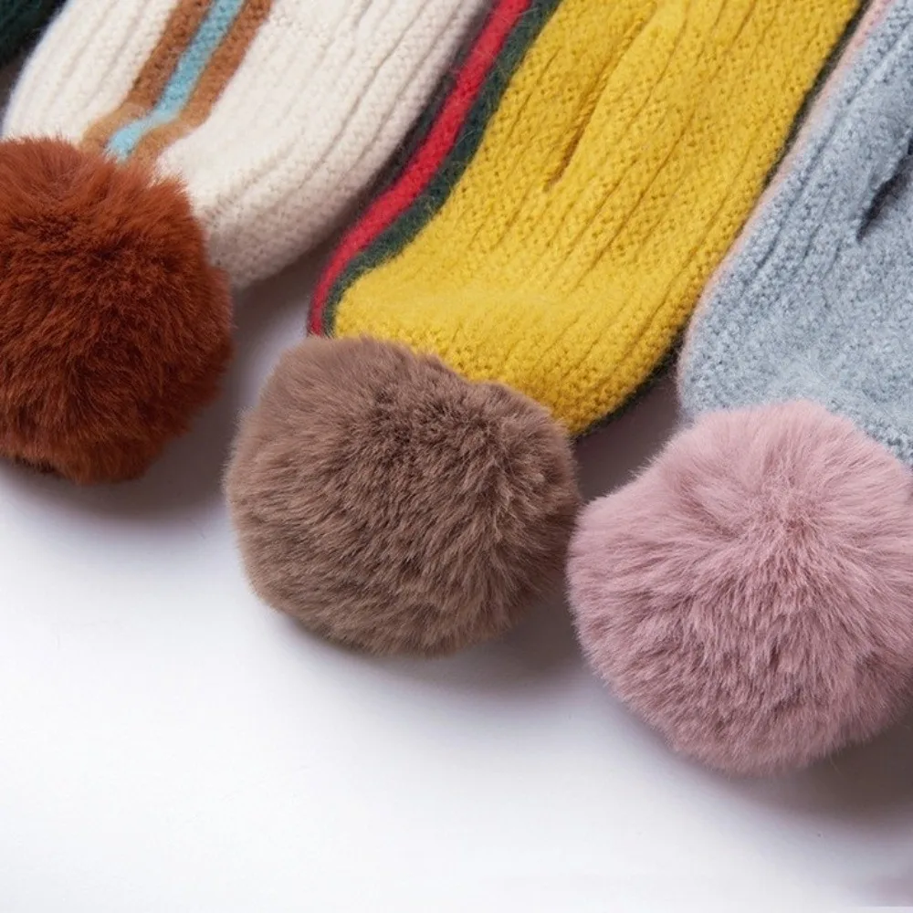 

New Windproof Neck Warmer Warm Coldproof Knitted Scarf Knitted Pompom Neckerchief Outdoor Sports