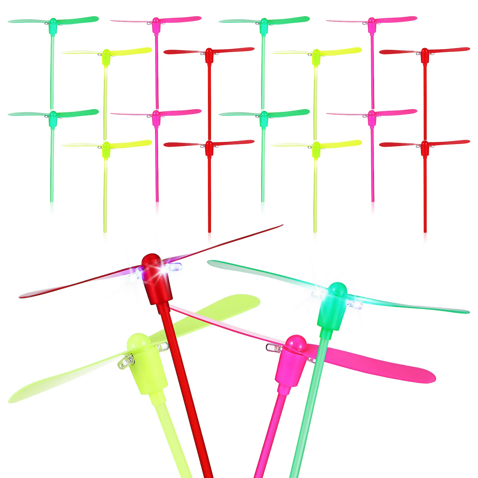 

24 Pcs Platform Rotating Toys Propeller Children Flying Plastic Interactive Party