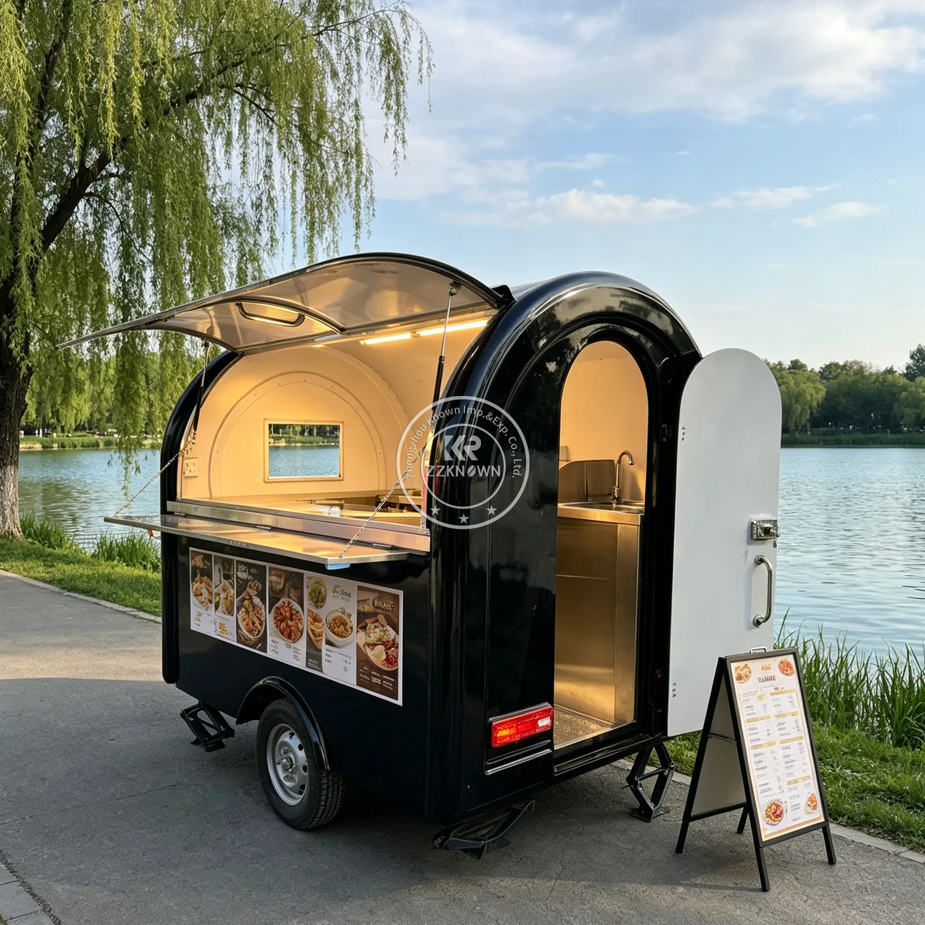 Mobile Food Truck Coffee Burger Pizza Catering Trailer Street Pizza Burger Food Trailer With Custom Built Equipment