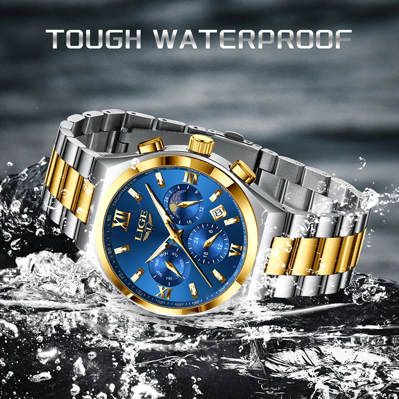 2025 LIGE Top Brand Luxury Mens Watch Business Casual Quartz Wristwatches Waterproof Luminous Date Watches For Men Reloj Hombre