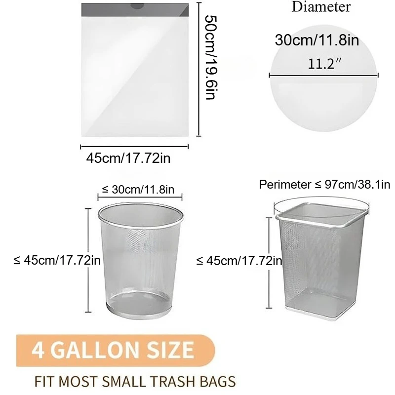 100/200 قطعة من أكياس القمامة برباط سميك، كيس قمامة صغير غير معطر، بطانات سلة المهملات المنفصلة لمطبخ مرحاض الحمام #2