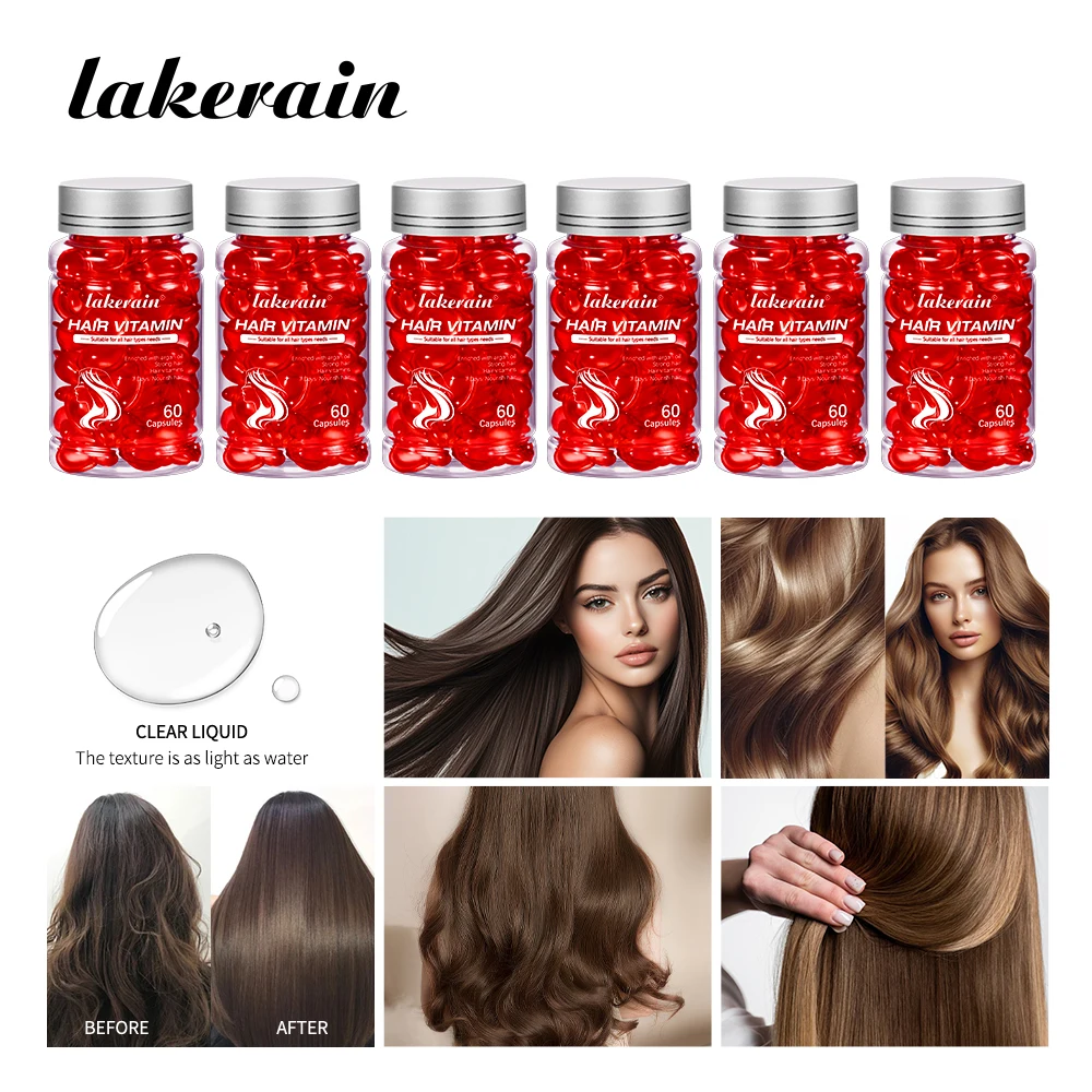 

60 капсул Витамины Масло Сыворотка для волос Аргановое масло Набор для ухода за волосами Глубокое увлажнение Восстанавливающая эссенция для шелковистого управления Ессенция для ежедневного ухода за волосами