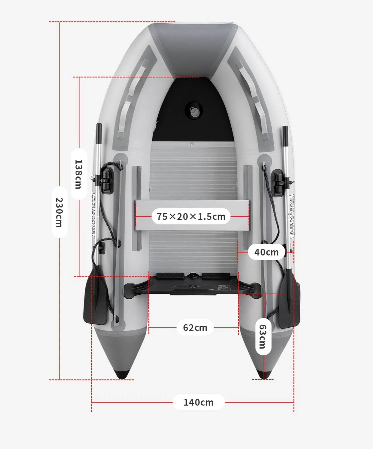 

Luya inflatable fishing boat rubber boat thickened aluminum alloy baseplate emergency rescue boat assault boat