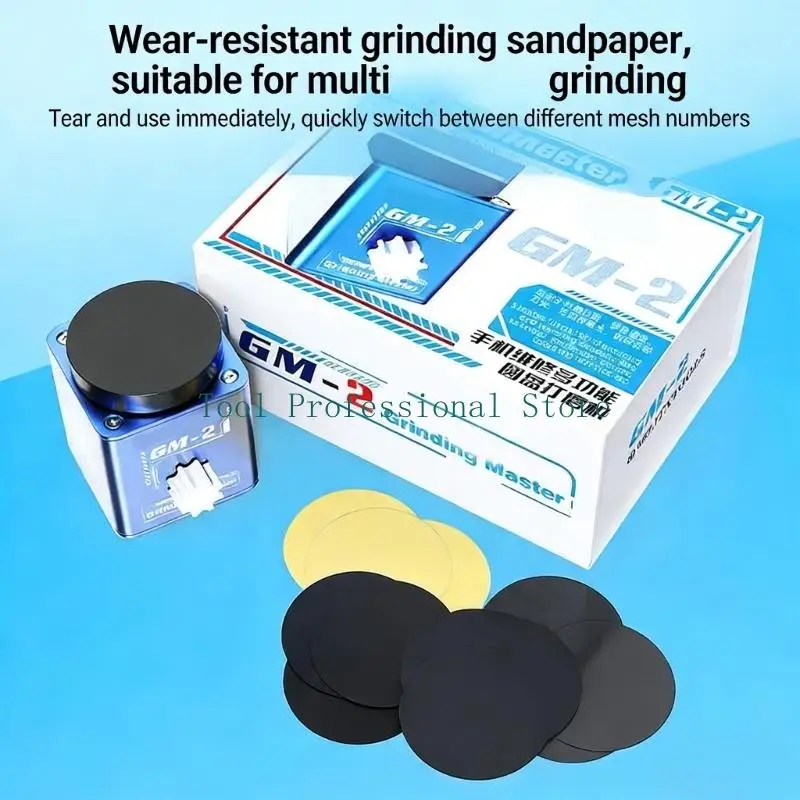 57QF Sturdy Metal Disc Grinding Tool With Secure Screw Fixation 12pc Sandpaper For Accurate Polishing Of Soldering Iron Tip