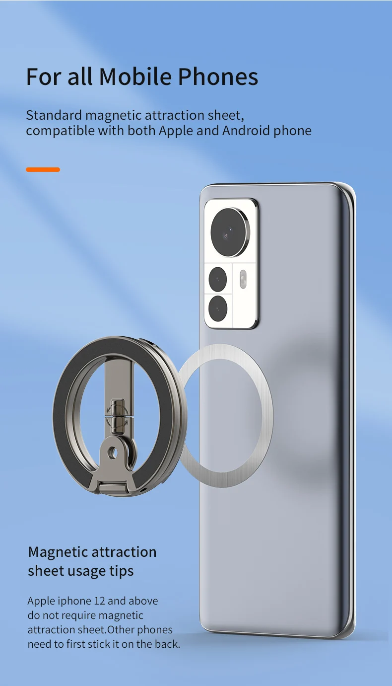 Soporte Magnético de Doble Cara para Teléfono Móvil, Accesorios de Fotografía Magsafe, Hebilla Magnética para iPhone 17 